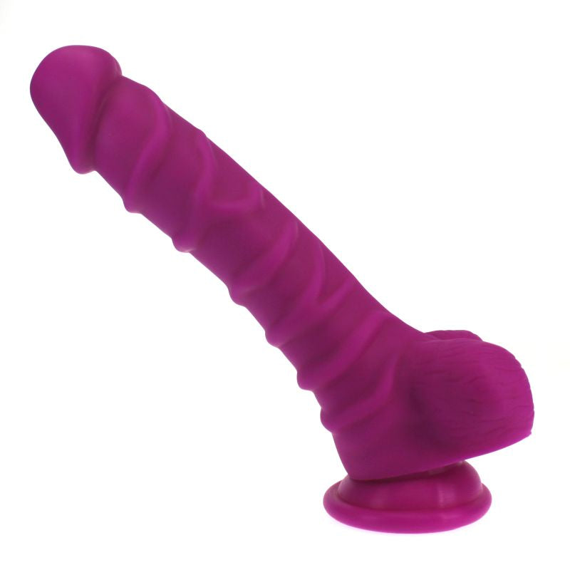 X-Men Realistic Dildo Ridged Shaft W Balls Purple