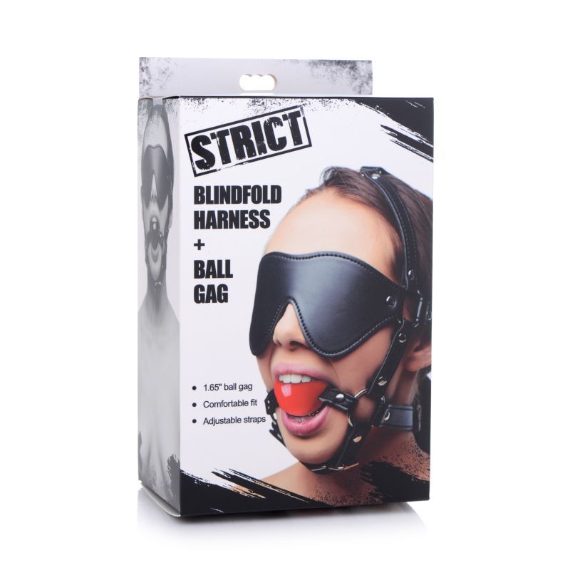 Strict Blindfold Harness With Ball Gag