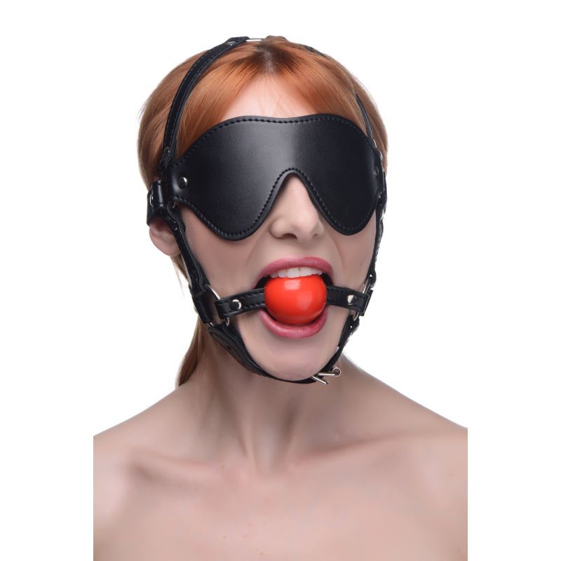 Strict Blindfold Harness With Ball Gag