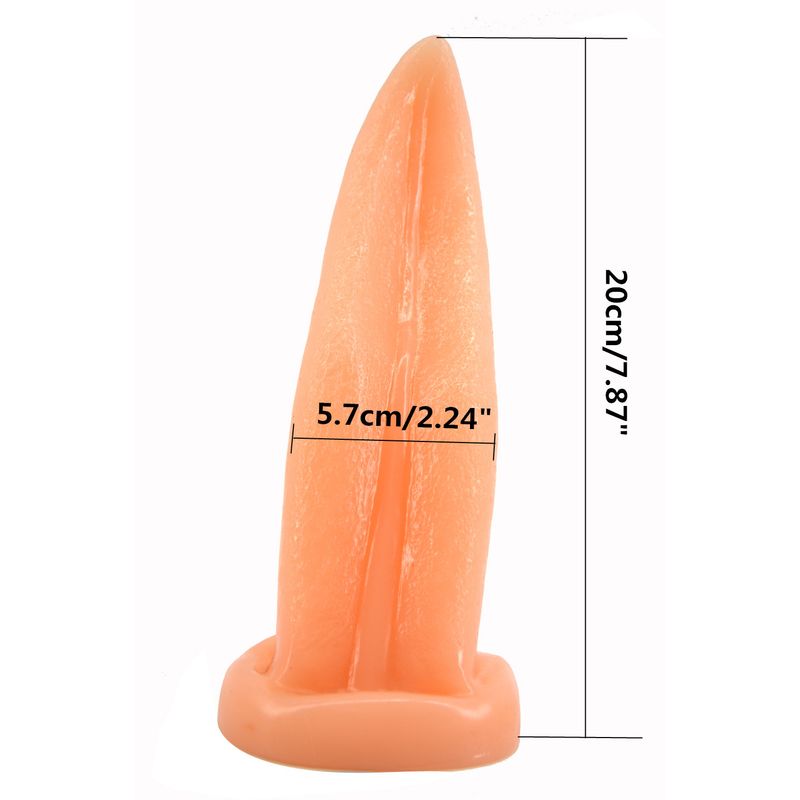 Tongue Shape Anal Plug Black - Flesh
