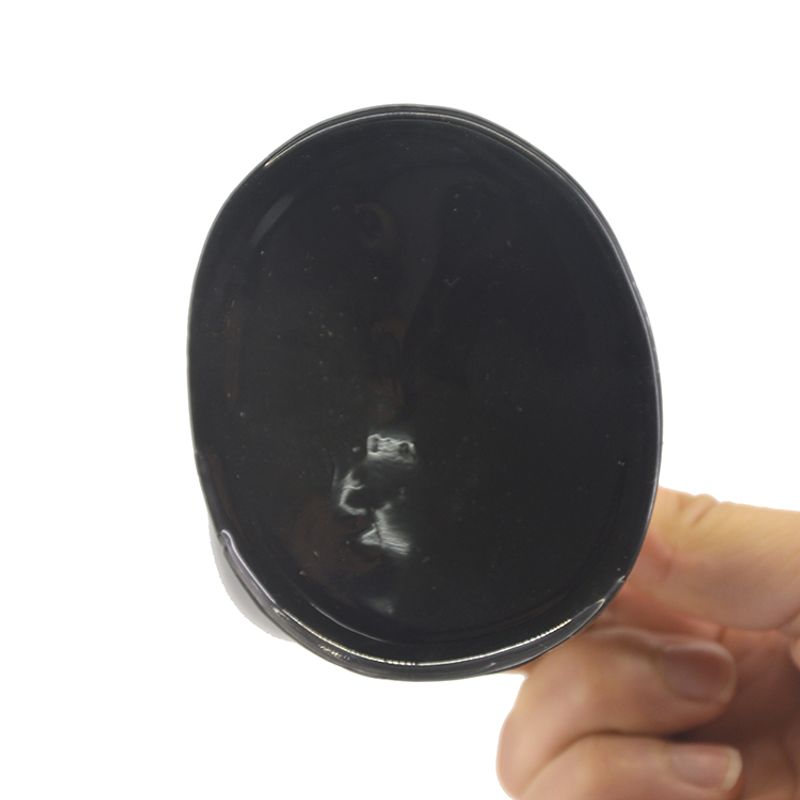 Tongue Shape Anal Plug Black - Flesh