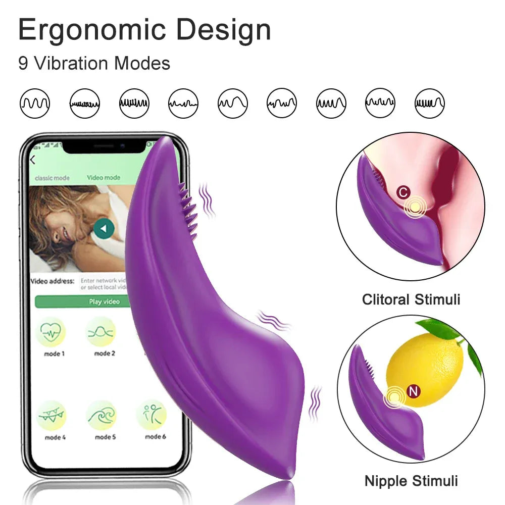 Mini Clit Vibrator for Women Wearable Panties Stimulator App Control for Couples Female Masturbator - Pink