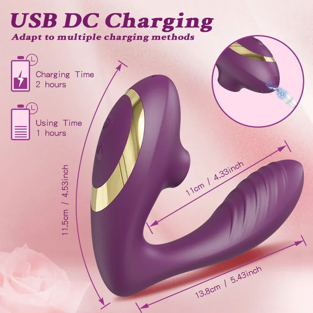 Vibrating Clit Sucker for Women G Spot Stimulator Female Masturbator - Purple